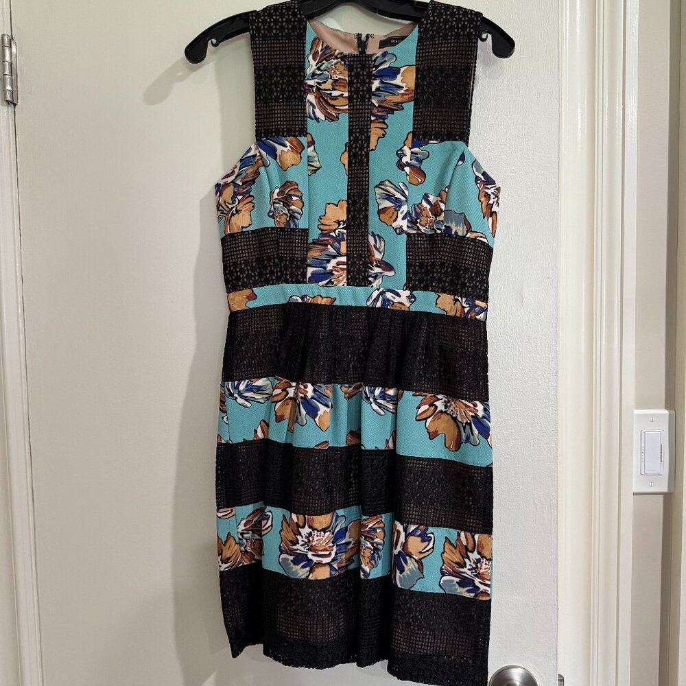 BCBG Floral and Lace Cocktail Dress